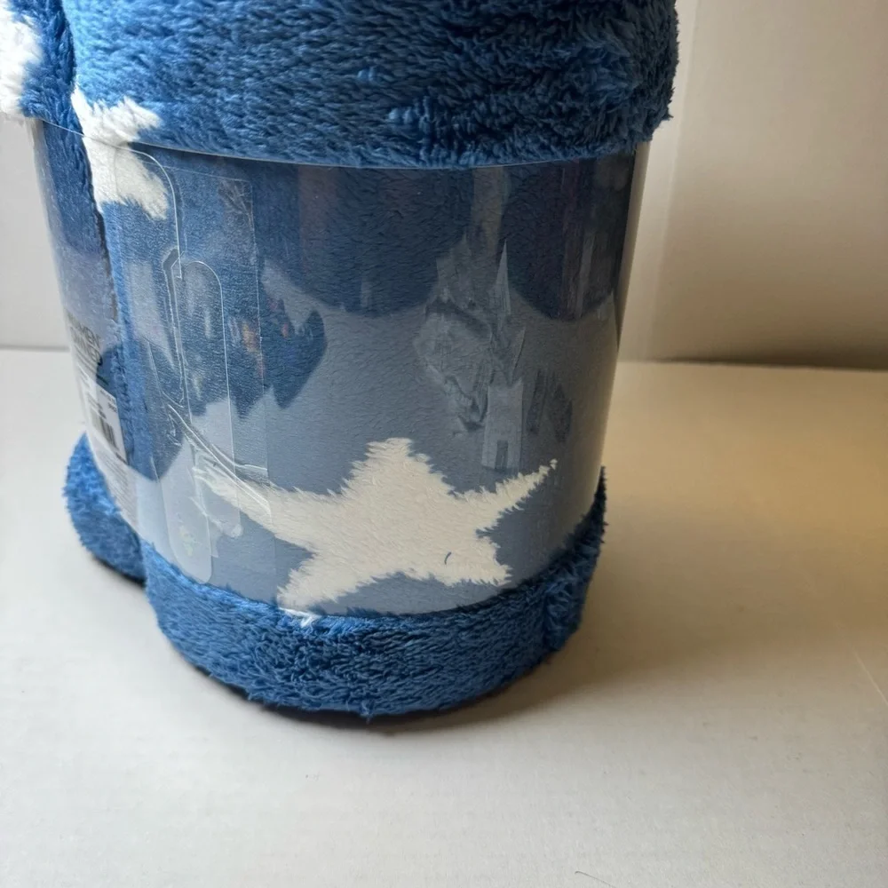 The Big One Oversized Sherpa Throw Blanket Blue Stars and Planets  50” x 60”